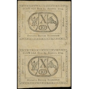 2 x 10 groszy miedziane 13.08.1794, dwie sztuki nierozc...