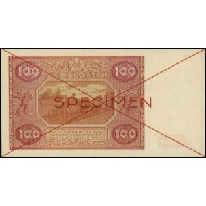 100 złotych 15.05.1946, czerwone dwukrotne przekreśleni...