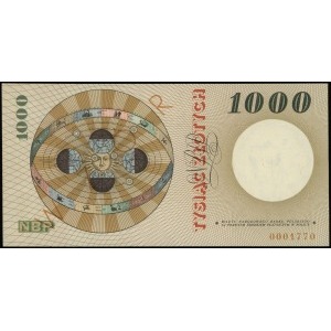 1.000 złotych 29.10.1965, na stronie głównej poziomo po...