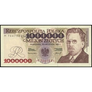 1.000.000 złotych 16.11.1993, seria M, numeracja 704754...