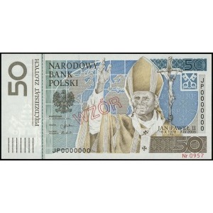 50 złotych, 16.10.2006, Jan Paweł II, ukośny nadruk WZÓ...