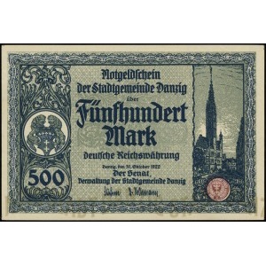 Der Senat der Stadtgemeinde Danzig, 500 marek 31.10.192...