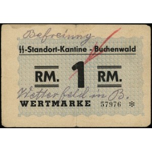 Buchenwald, SS-Standort-Kantine, bon na 1 markę, numera...