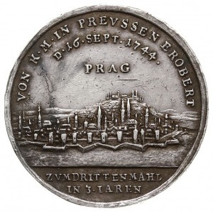 Fryderyk II, zdobycie Pragi w 1744 r. - medal autorstwa...