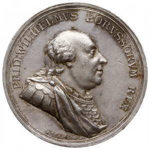 Fryderyk Wilhelm II - medal sygnowany ABRAHAMSON, wybit...