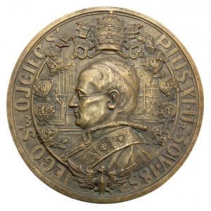 Pius XI - jednostronny medalion wydany nakładem Towarzy...