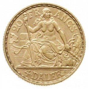 20 franków / 4 daler 1904, Hede 30, Fr. 2, złoto 6.45 g...