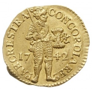 Utrecht, dukat 1742, Purmer Ut25, Delm. 965, złoto 3.45...