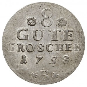 8 gute groschen 1758 B, Bernburg, Aw: Popiersie Wiktora...