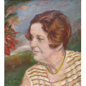 Feliks  TOPOLSKI, Portret Zofii Kossak-Szczuckiej,1936