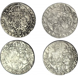 Sigismund III. Vasa, Sechserpenny 1624-25, Krakau, Satz von 4.