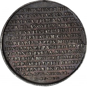 Royal Suite medal by J.J. Reichel, John II Casimir, cast in iron from the Bialogon ironworks