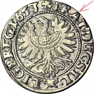 RRR-, Silesia, Three Brothers, 3 krajcary 1653, Brzeg, No ornament, Beautiful Piece!