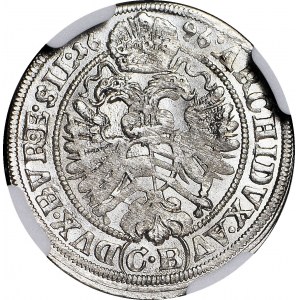 Silesia, Leopold I, 3 krajcars 1696 CB, Brzeg, minted