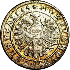 Silesia, Chrystian Volovsky, 15 krajcars 1664, Brzeg, beautiful