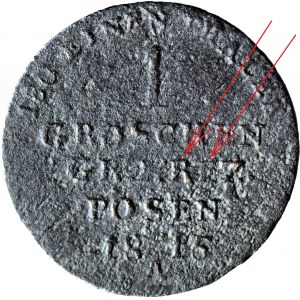 RRR-, Grand Duchy of Poznań, 1 penny 1816 A, HREZ error !