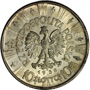 10 gold 1938, Pilsudski, rare, mint