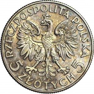5 złotych 1934, Głowa, mennicza