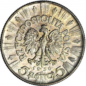 5 zlatých 1936, Piłsudski, krásná