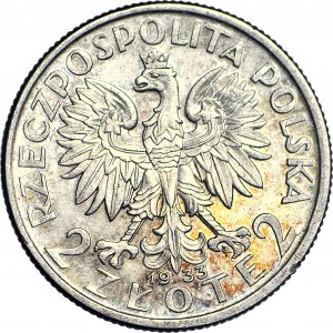 2 złote 1933, Głowa, mennicza