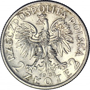 2 złote 1933, Głowa, mennicza