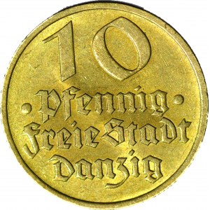 Freie Stadt Danzig, 10 fenig 1932, treska, raženo