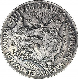 Medal, Józef Piłsudski, 10-ta rocznica Wojny Polsko-Bolszewickiej 1920-1930, późniejsze wykonanie