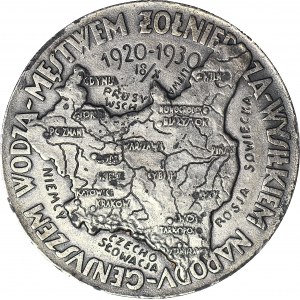 Medal, Józef Piłsudski, 10-ta rocznica Wojny Polsko-Bolszewickiej 1920-1930, późniejsze wykonanie