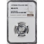 R-, 50 groszy 1970, najstarszy rocznik znany w PL, PROOFLIKE