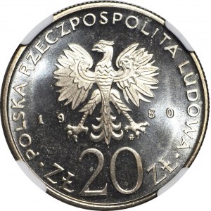 20 gold 1980, Games of the XXII Olympiad, mintage 5,000, LUSTERED