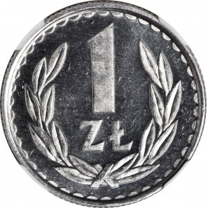 1 złoty 1985, mennicze, zdwojenie rysunku stempla - DOUBLE DIE