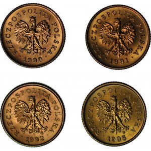 Set of 1 penny 1990, 1991, 1992, 1995