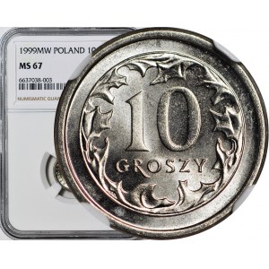 10 Pfennige 1999, seltener, postfrisch