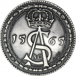 Zygmunt August, Talar 1565 - półkopek portretowy, Kopia 28gram, SREBRO 925