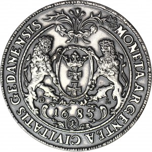 John III Sobieski, Danzig Thaler 1685 Copy 28gram, 925 SILVER