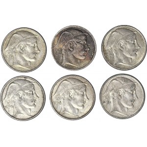 Belgium, 50 francs 1948-51, set of 6.