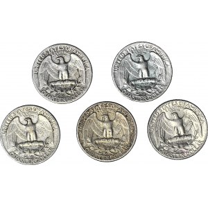United States of America (USA), 25 cent D 1951-1964, Denver, set of 5 pieces
