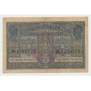 5 marks 1916 General, ser. B, tickets