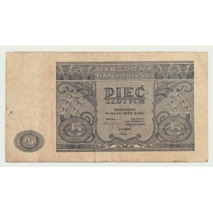 5 zlotých 1946, bez sériového čísla