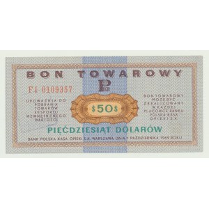 Pewex Bon Towarowy 50 dolarów 1969, ser. FI