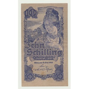 Austria, 10 szylingów 1945, 5 cyfr