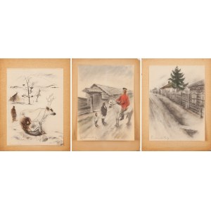 Zdzisław CZERMAŃSKI (1900-1970), Set of 3 works from the series Józed Pilsudski in Siberia, 1936
