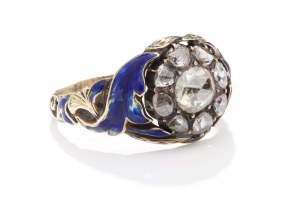 Ring with enamel and diamonds 2nd half of 19th century.