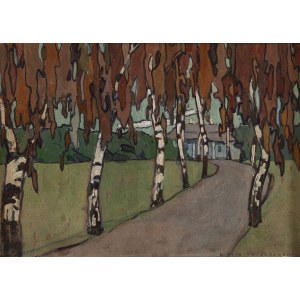 Bronisława Rychter-Janowska (1868 Kraków - 1953 Kraków), Birch Tree Alley, pre-1912