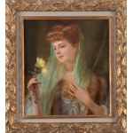 Otolia Kraszewska (1859 Zhytomyr - 1945 Munich), Lady with a tea rose