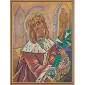 Zofia Stryjeńska (1891 Krakau - 1976 Genf), Sankt Kasimir der König, 1950er Jahre.
