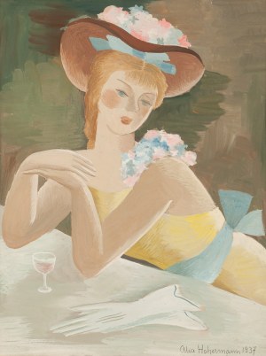 Alicja Hohermann (1902 Warszawa - 1943 Treblinka), Dama w kapeluszu, 1937