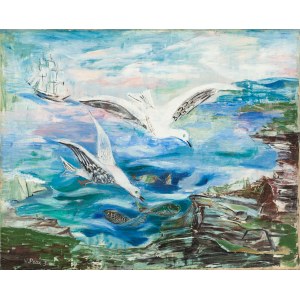 Valentine Prax (1897 Annaba - 1981 Paris), Seagulls by the Sea, 1930