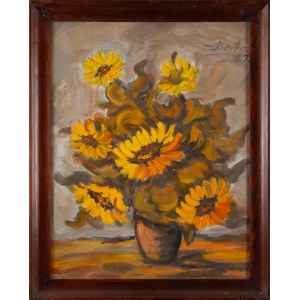 Engelbert BYTOMSKI (20. Jahrhundert), Sonnenblumen in einer Vase, 1971/72
