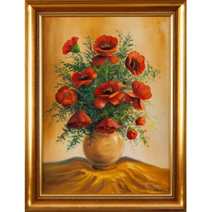 NOWICZUK (20th century), Poppies in a vase